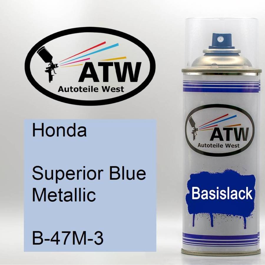 Honda, Superior Blue Metallic, B-47M-3: 400ml Sprühdose, von ATW Autoteile West.